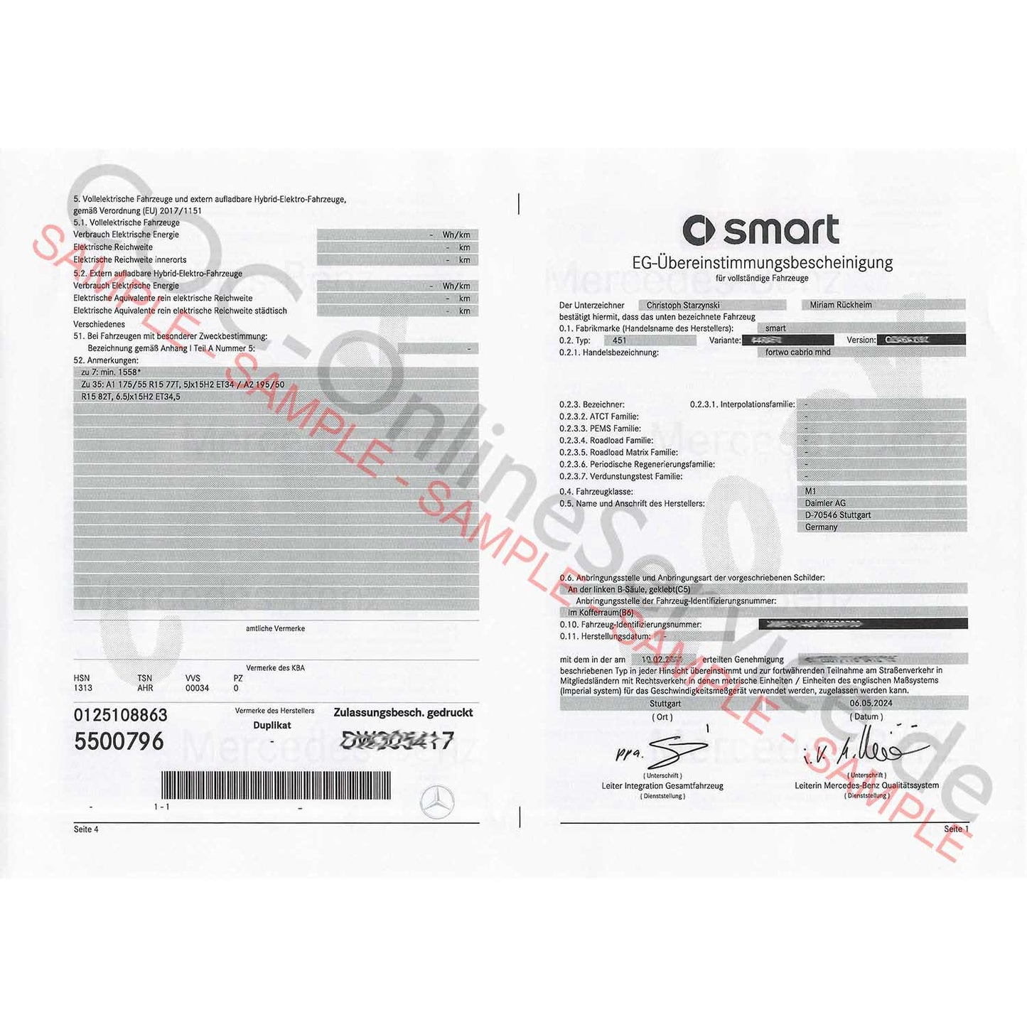 Έγγραφα COC για Smart (Πιστοποιητικό συμμόρφωσης)